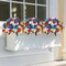 Patriotic Artificial Flowers – 6 Bundles Red, White & Blue Silk Lily Bouquets for Memorial Day, Home, Porch, Cemetery & Outdoor Decoration